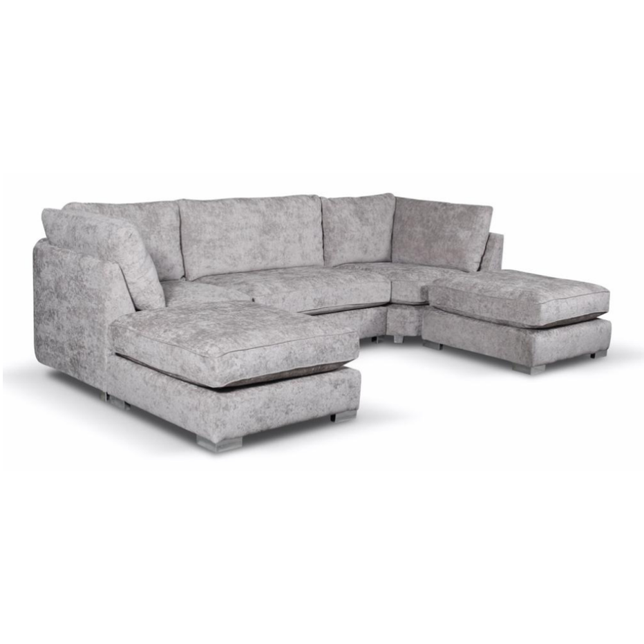 Bishop U Shape Corner Sofa Luxe Chenille Truffle