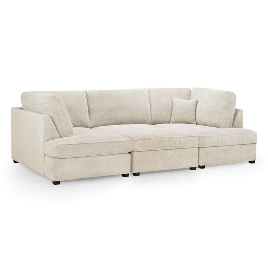 Carnaby Cinema Sofa Bed Beige in Teddy Fabric