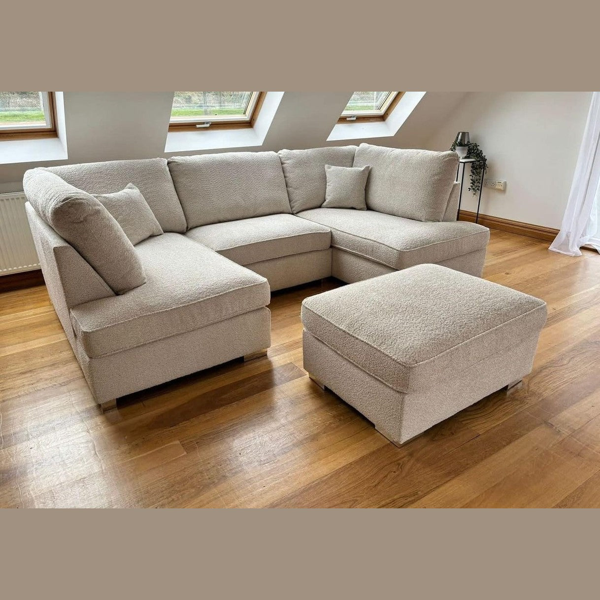 Carnaby Cinema Sofa Bed Beige in Teddy Fabric