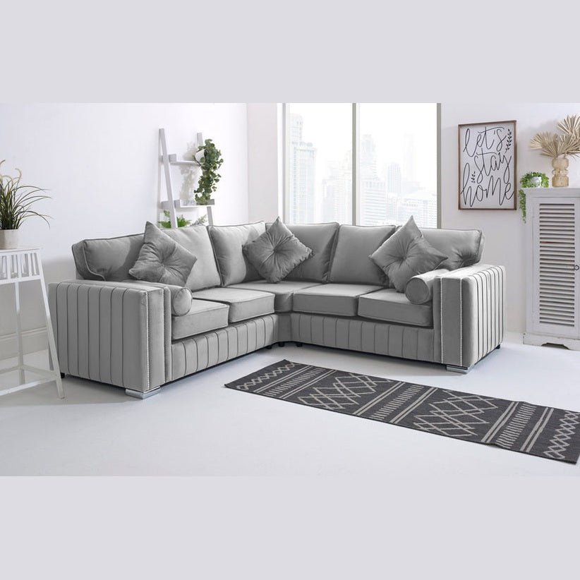 Layla Corner Sofa Silver