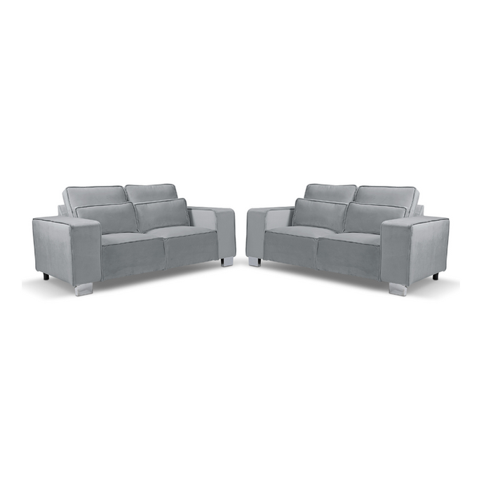 Sloane Luxury Large 3+2 Sofa Set Silver