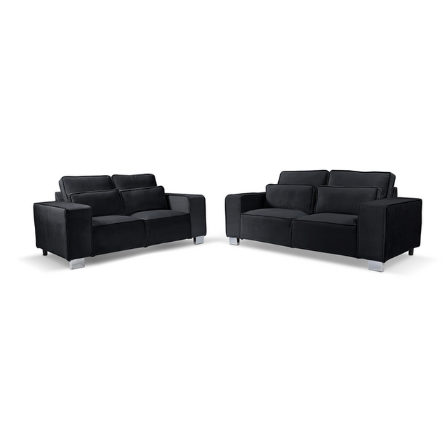 Sloane Luxury Large 3+2 Sofa Set Black