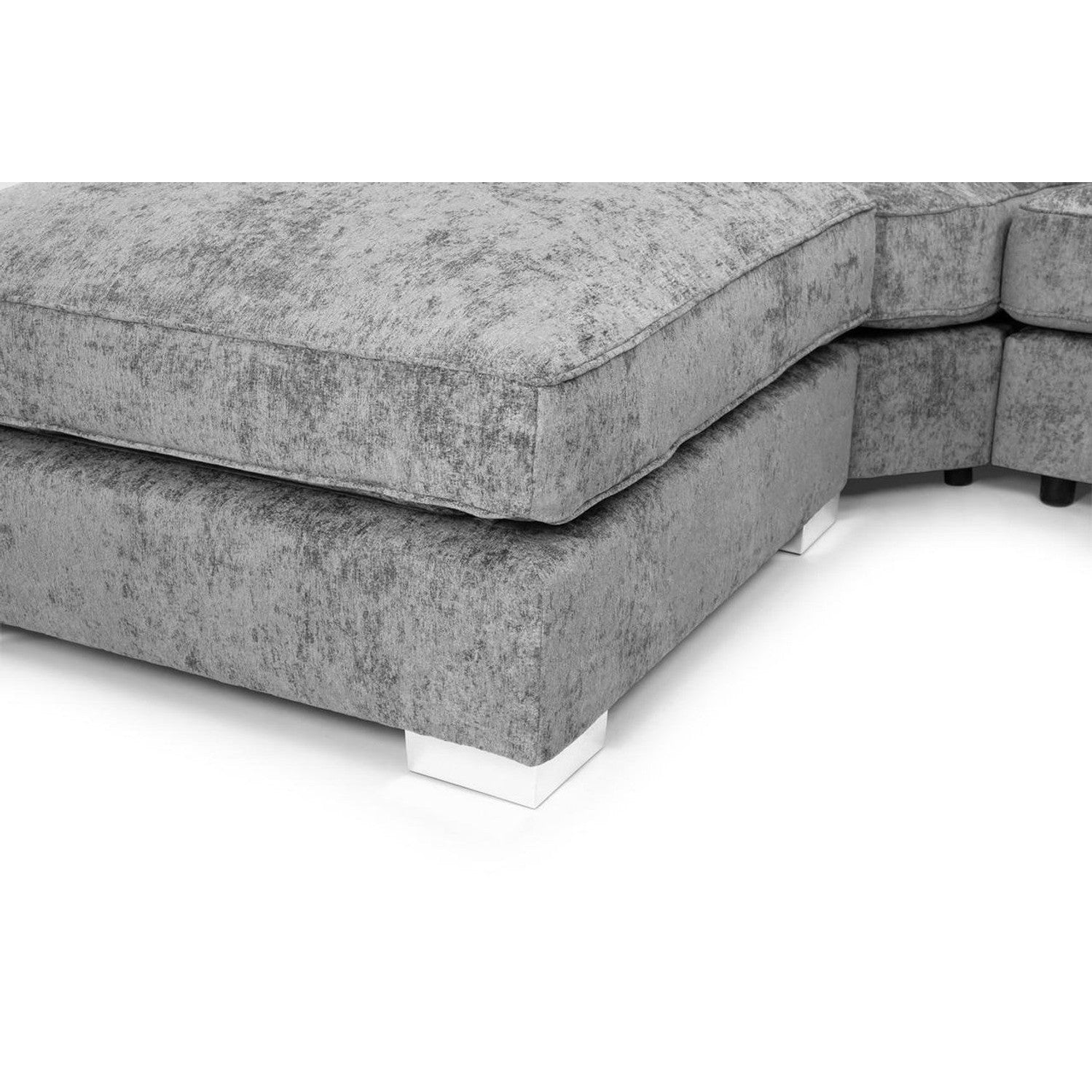 Bishop U Shape Corner Sofa Luxe Chenille Grey