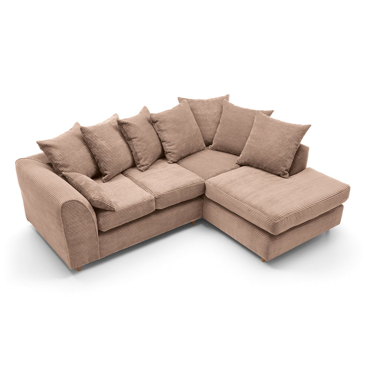 Jumbo Cord Corner Sofa Brown