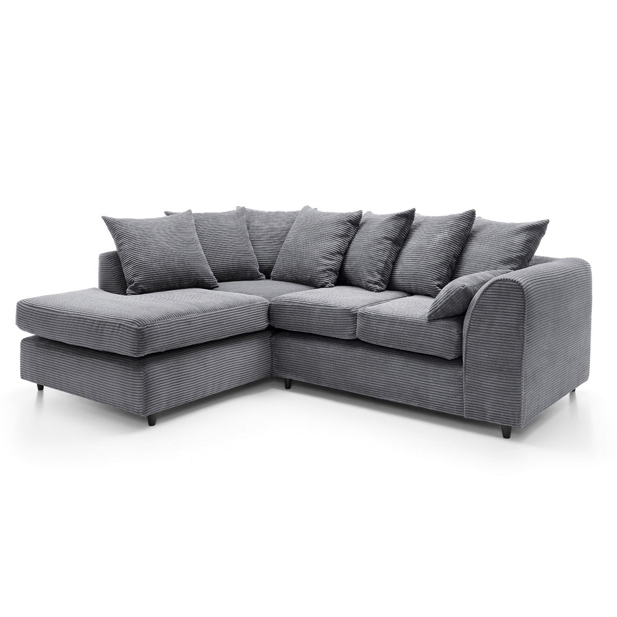 Jumbo Cord Corner Sofa Grey