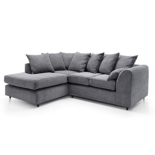 Jumbo Cord Corner Sofa Grey