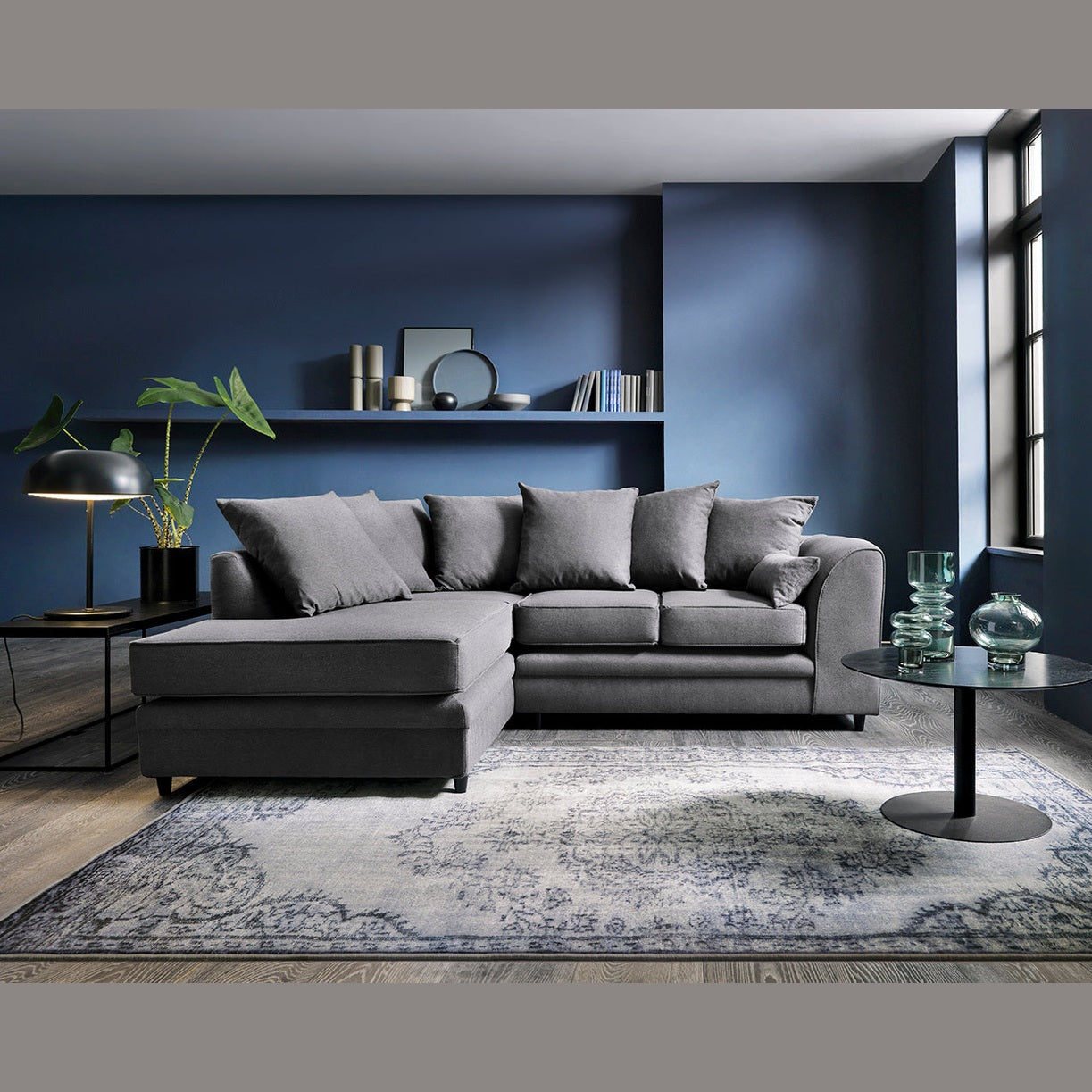 Plush Velvet Corner Sofa