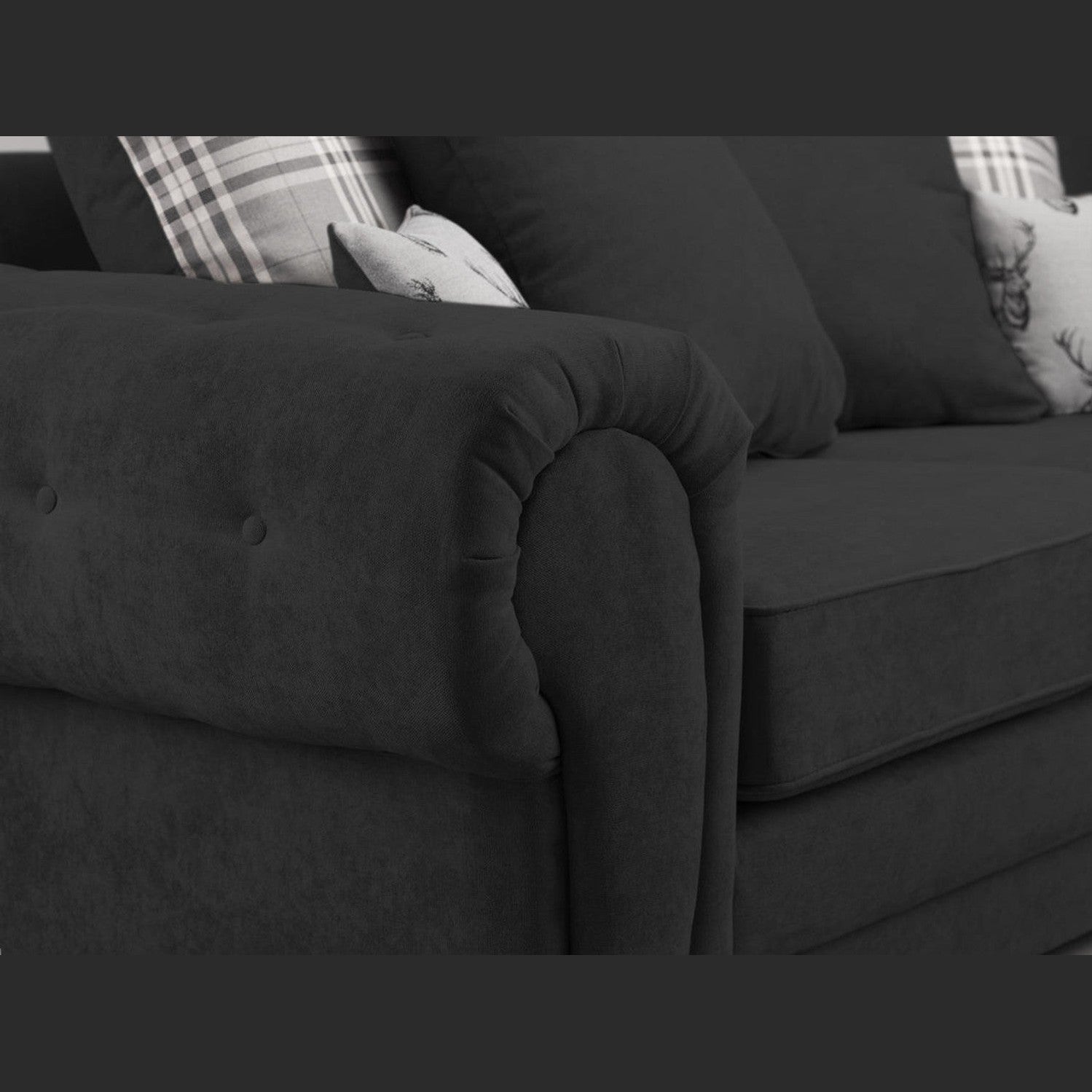 Verona 3+2 Seater Sofa Black