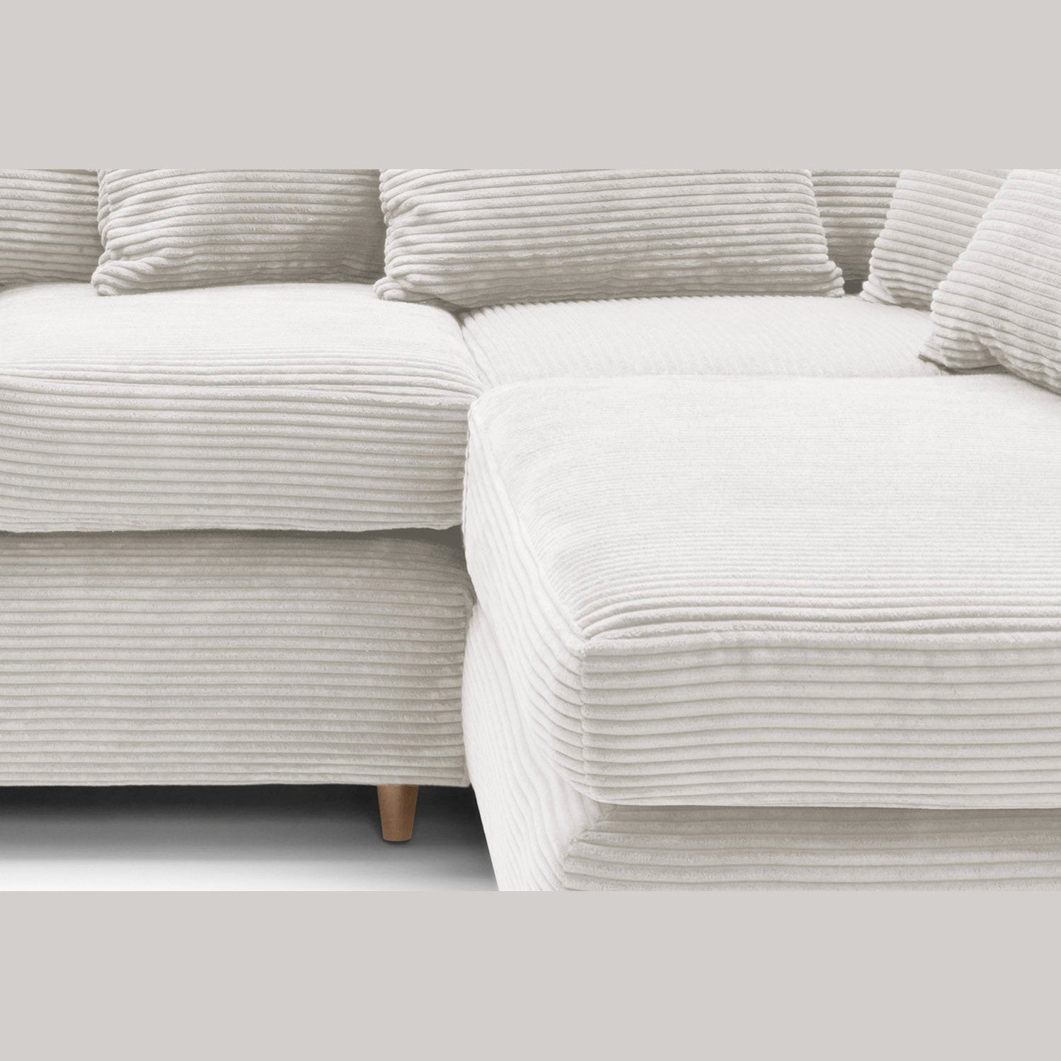 Jumbo Cord Corner Sofa White