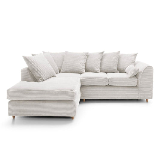 Jumbo Cord Corner Sofa White