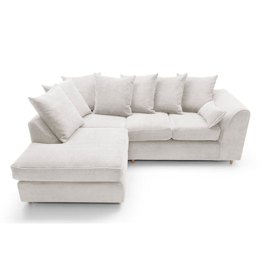 Jumbo Cord Corner Sofa White
