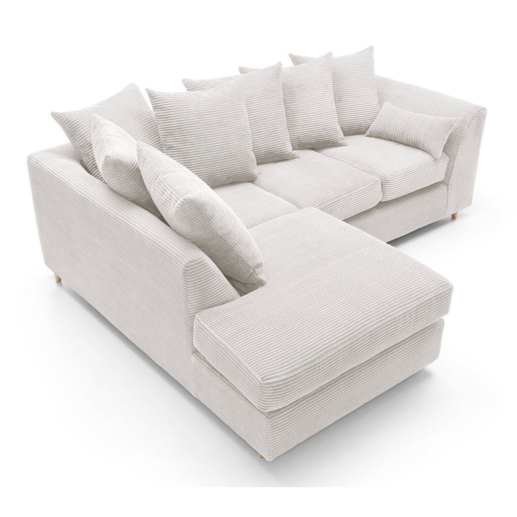 Jumbo Cord Corner Sofa White