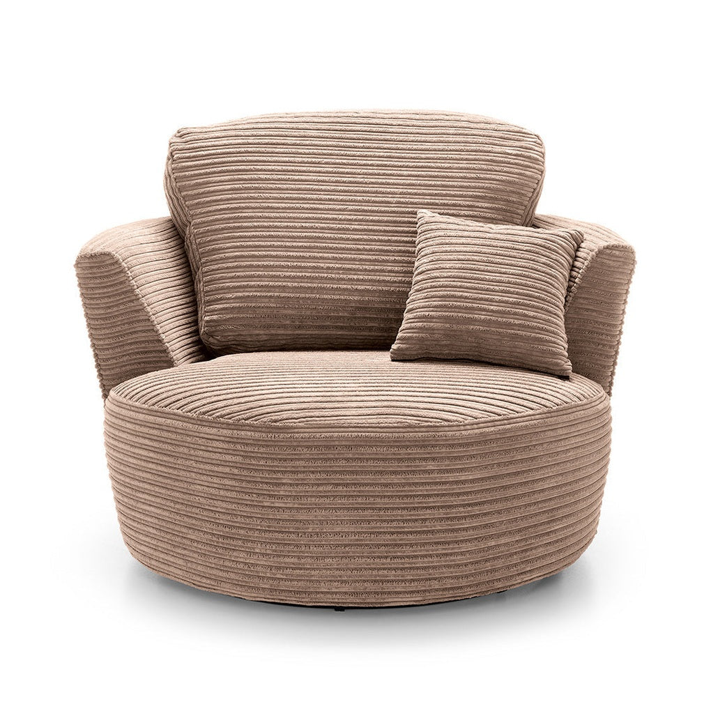 Jumbo Cord Swivel Chair Brown